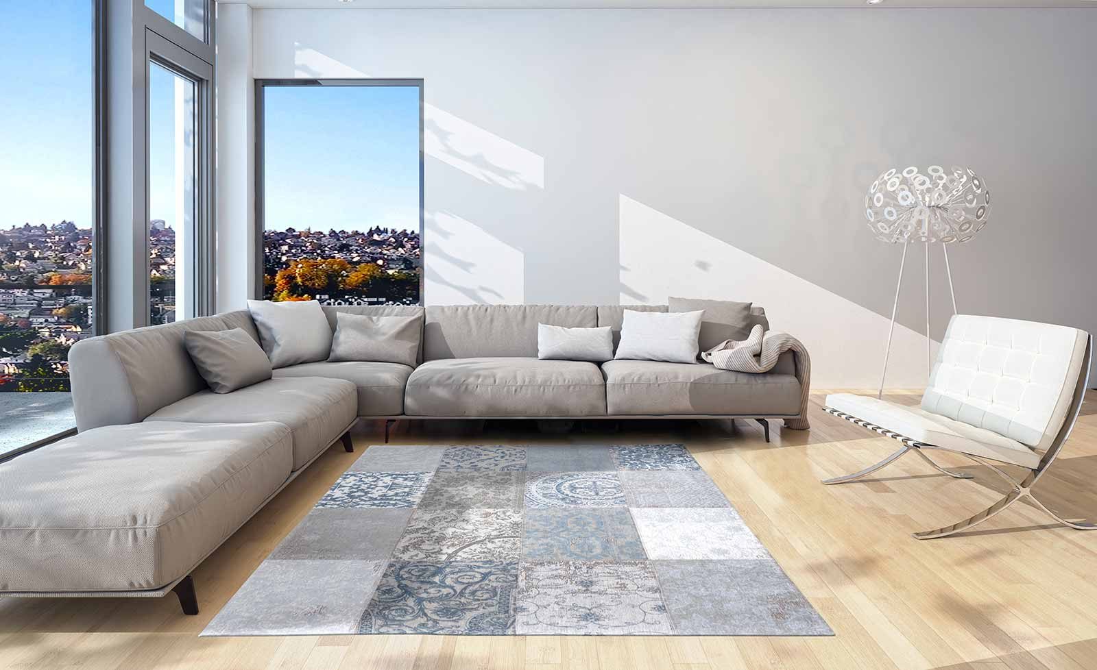 tapis Louis De Poortere LX8981 Vintage Bruges Blue interior