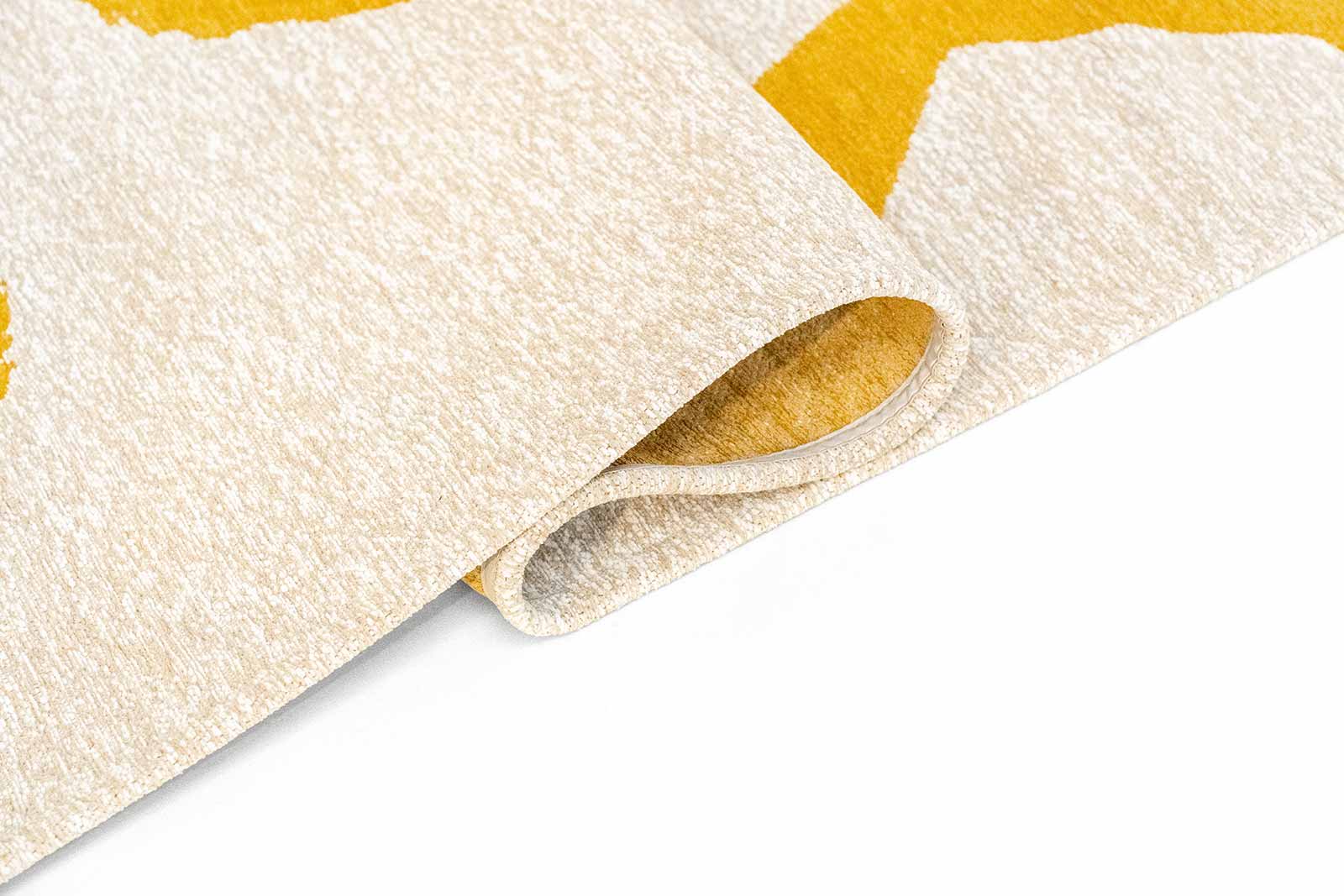 Louis De Poortere tapis Craft 2084 Ribbon Pure Yellow fold