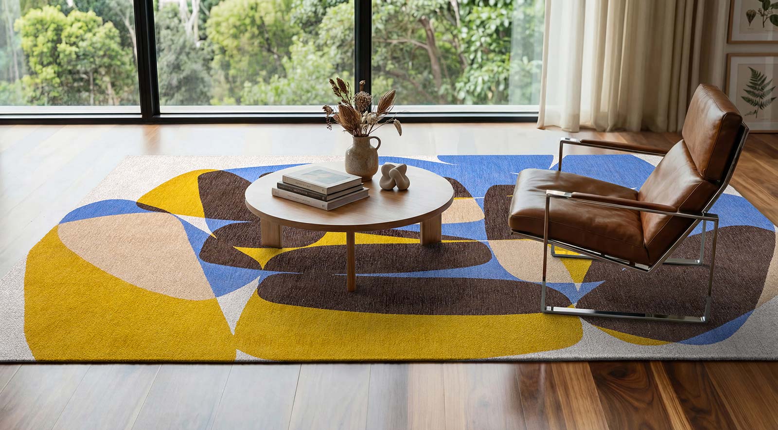 Louis De Poortere tapis Gallery 2085 Stones Sunny Blue interior 2
