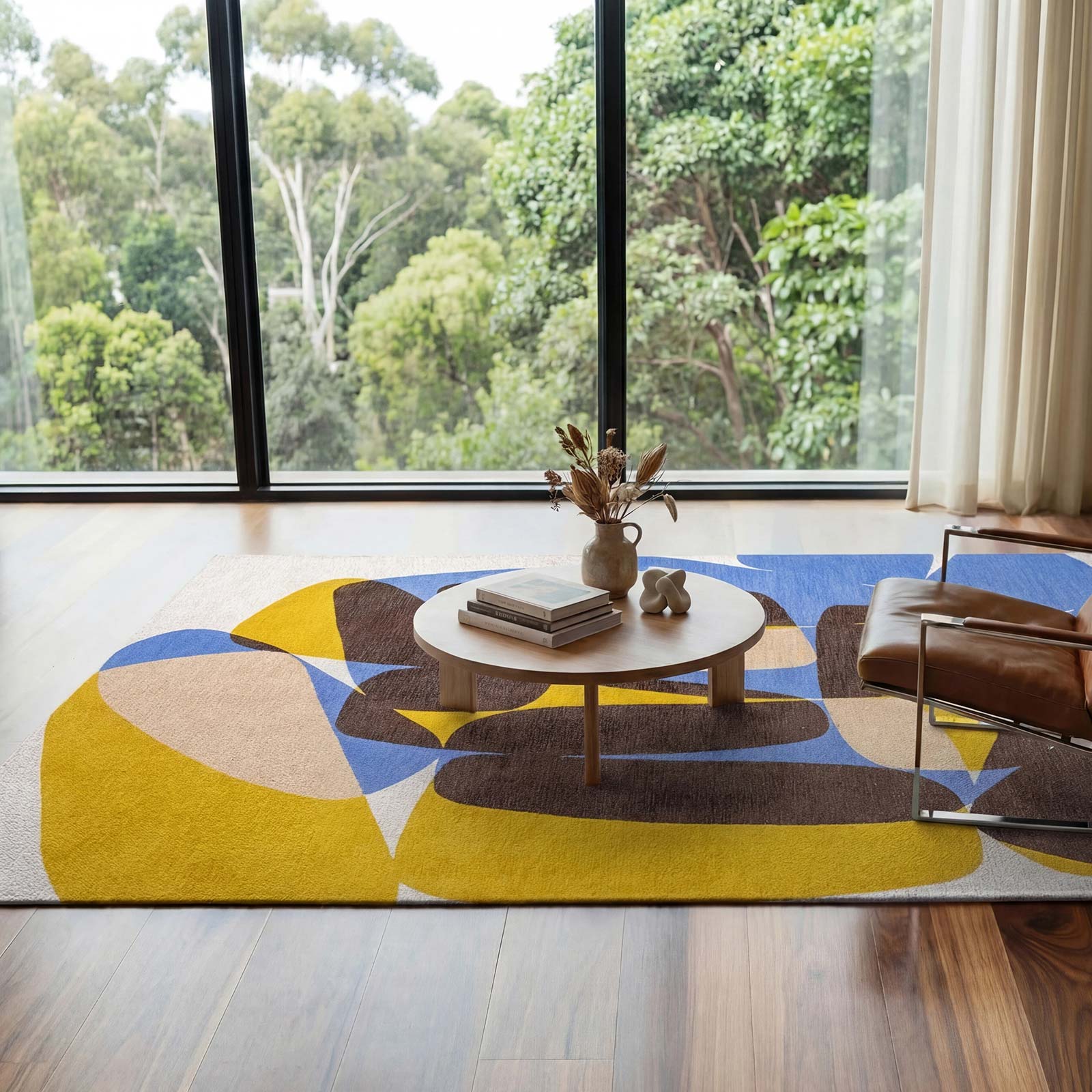 Louis De Poortere tapis Gallery 2085 Stones Sunny Blue interior