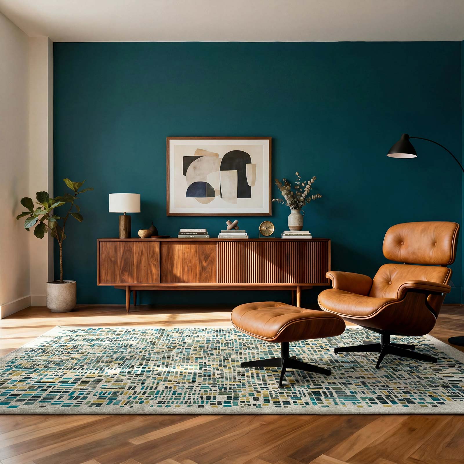 Louis De Poortere tapis Gallery 2096 Cubik Midnight interior