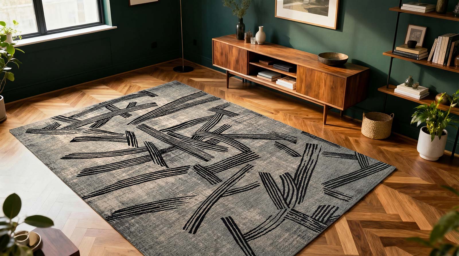Louis De Poortere tapis Meditation 2066 Kanji Darkstreet interior 2