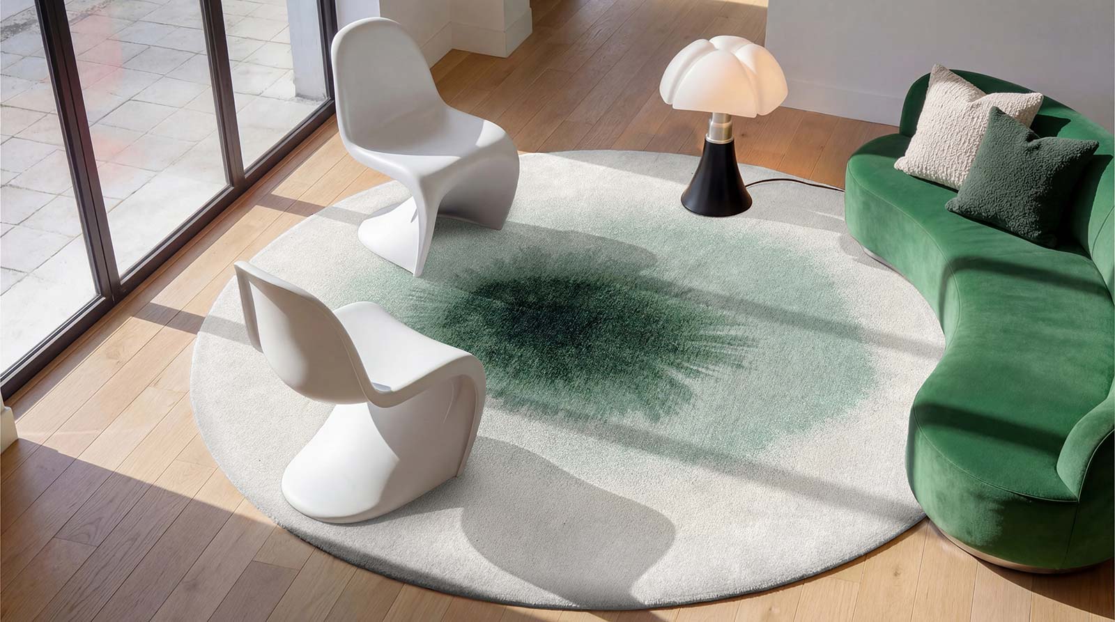 Louis De Poortere tapis Meditation 2104 Drop Green Day interior 2