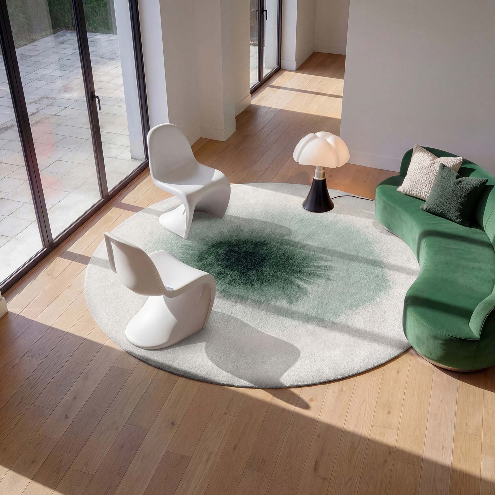 Louis De Poortere tapis Meditation 2104 Drop Green Day interior