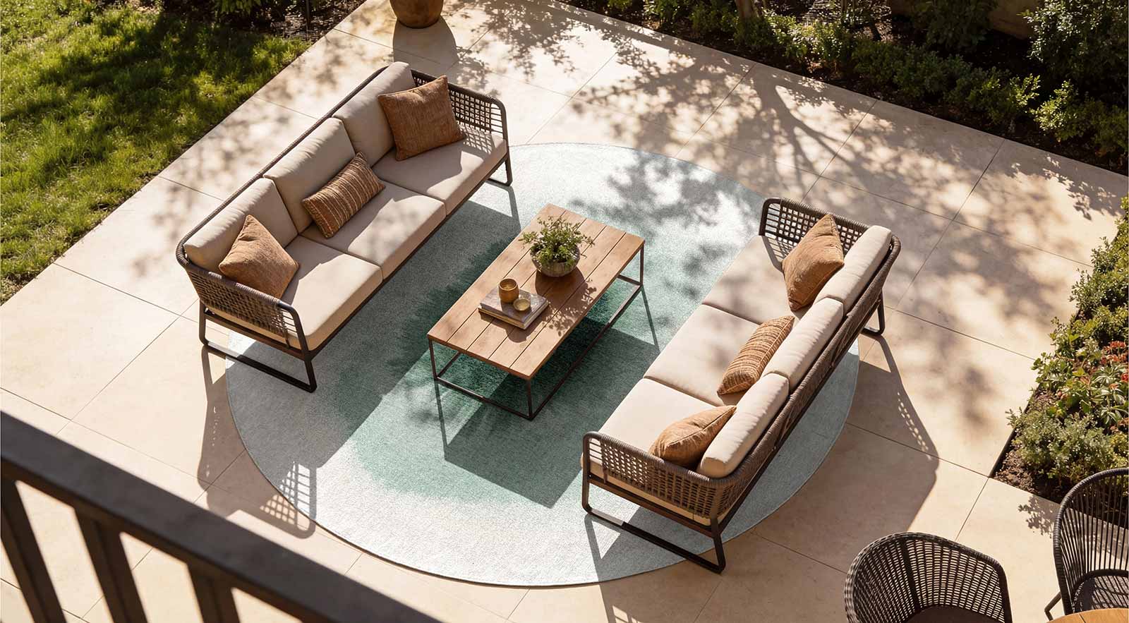 Louis De Poortere tapis Meditation 2104 Drop Green Day outdoor